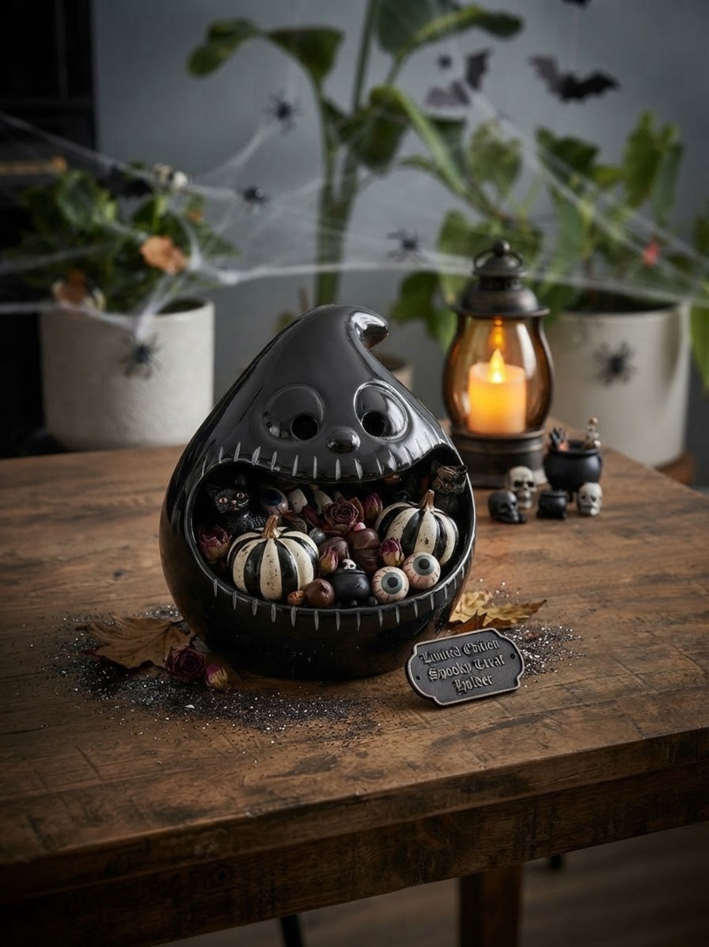🎃Halloween Gift🎃Black Ceramic Ghost Sculpture Bowl - Home Art